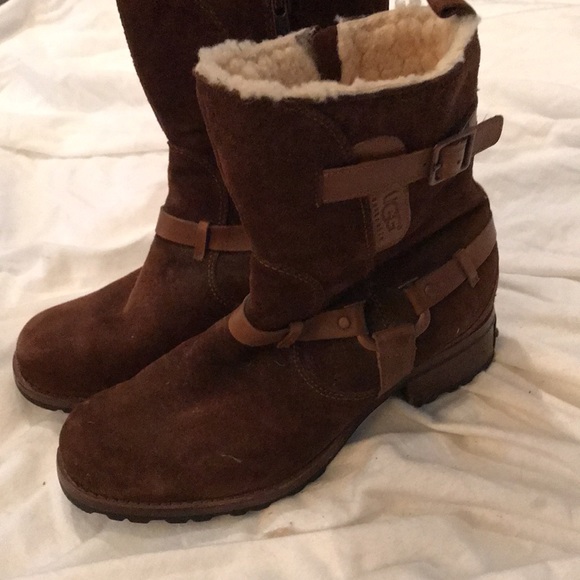 UGG suede cowboy style boots sz 9 - Picture 2 of 8